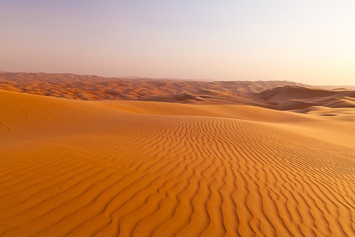 warm orange desert sands in the UAE