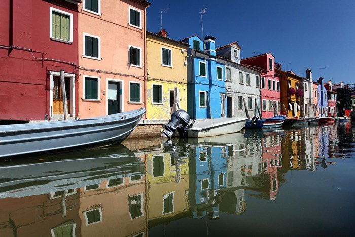 The colorful houses at the canal banks in Venice - venice pictures 